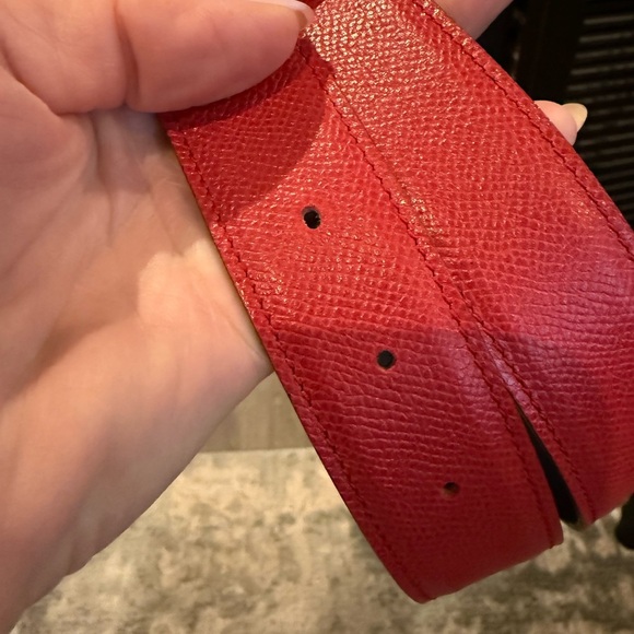 Hermes Reversible Belt Strap Red Black 32mm Size Small or XS 60cm - Picture 9 of 9